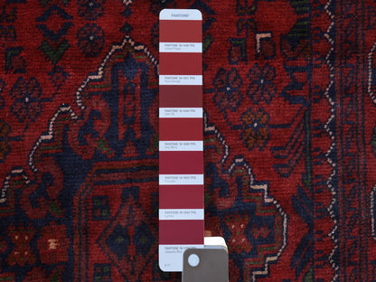 Tribal & Geometric hand-knotted wool runner in Red, 2'8" x 13'1" — SKU O072026 (view 3)