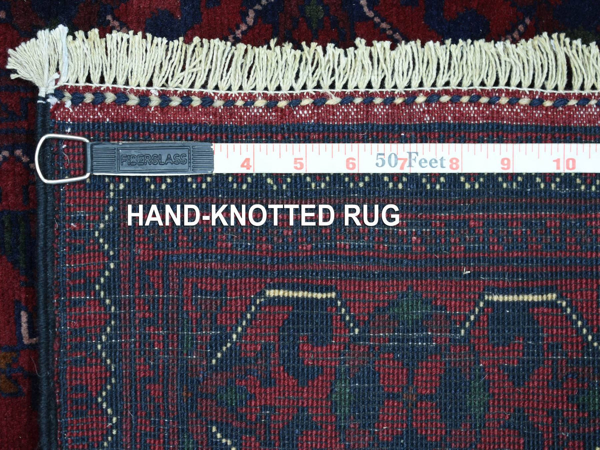Tribal & Geometric hand-knotted wool runner in Red, 2'8" x 13'1" — SKU O072026 (view 6)