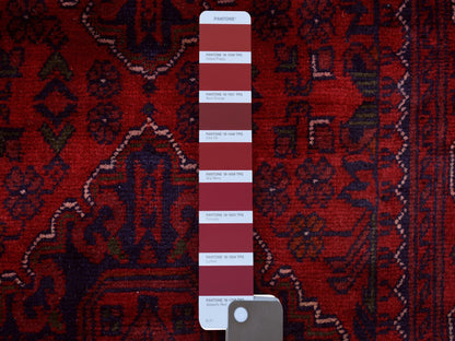 Tribal & Geometric hand-knotted wool runner in Red, 2'9" x 13'2" — SKU O072031 (view 3)