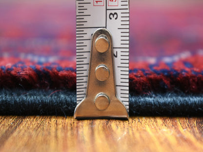Tribal & Geometric hand-knotted wool runner in Red, 2'9" x 13'2" — SKU O072031 (view 5)
