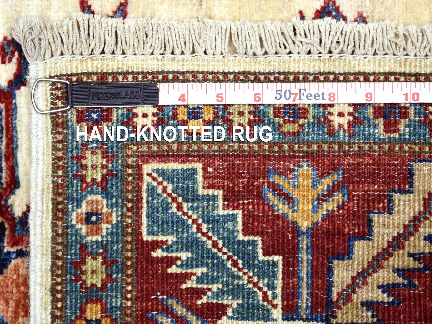 Kazak Kazak hand-knotted wool runner in Ivory & Coral Red, 2'9" x 8'6" — SKU O072053 (view 6)