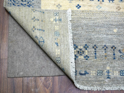 Grey 6'1" x 9'0" Tribal & Geometric Hand knotted Wool Rug - Sku: O072067