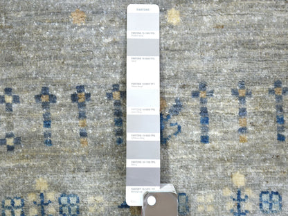 Grey 6'1" x 9'0" Tribal & Geometric Hand knotted Wool Rug - Sku: O072067
