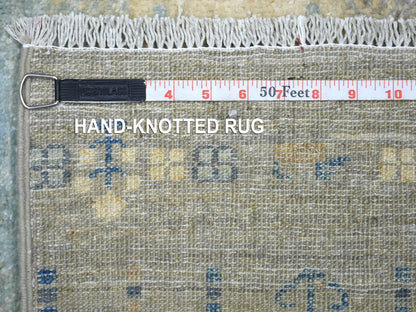 Grey 6'1" x 9'0" Tribal & Geometric Hand knotted Wool Rug - Sku: O072067
