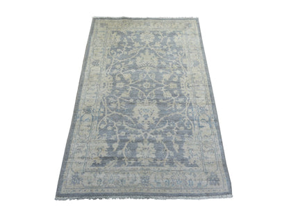 Peshawar Oushak hand-knotted wool rug in Gray & Ivory, 3' x 4'10" — SKU O072083