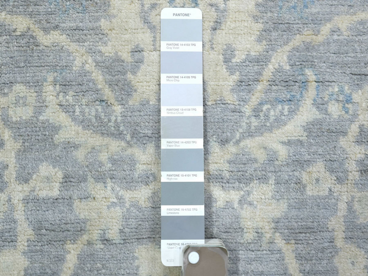 Peshawar Oushak hand-knotted wool rug in Gray & Ivory, 3' x 4'10" — SKU O072083 (view 3)