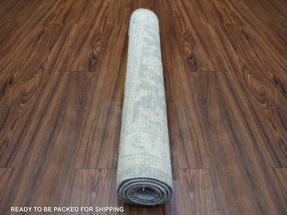 Peshawar Oushak hand-knotted wool rug in Gray & Ivory, 3' x 4'10" — SKU O072083 (view 4)