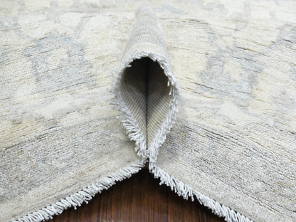 Peshawar Oushak hand-knotted wool rug in Ivory, 8'3" x 9'8" — SKU O072084 (view 5)