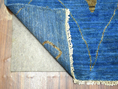 Blue 8'4" x 9'4" Tribal & Geometric Hand knotted Wool Rug - Sku: O072160