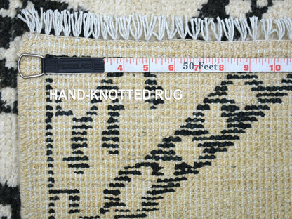 Ivory 2'10" x 11'4" Tribal Hand knotted Wool Rug - Sku: O072169