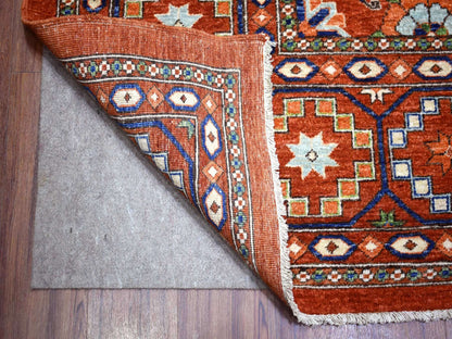 Ersari Tribal & Geometric hand-knotted wool rug in Orange, 9'9" x 13'6" — SKU O072171 (view 4)