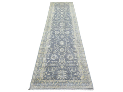 Peshawar Oushak hand-knotted wool runner in Gray, 2'9" x 11'5" — SKU O072202