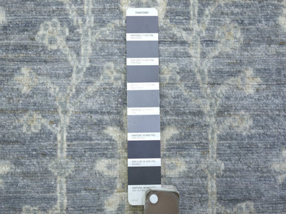 Peshawar Oushak hand-knotted wool runner in Gray, 2'9" x 11'5" — SKU O072202 (view 3)