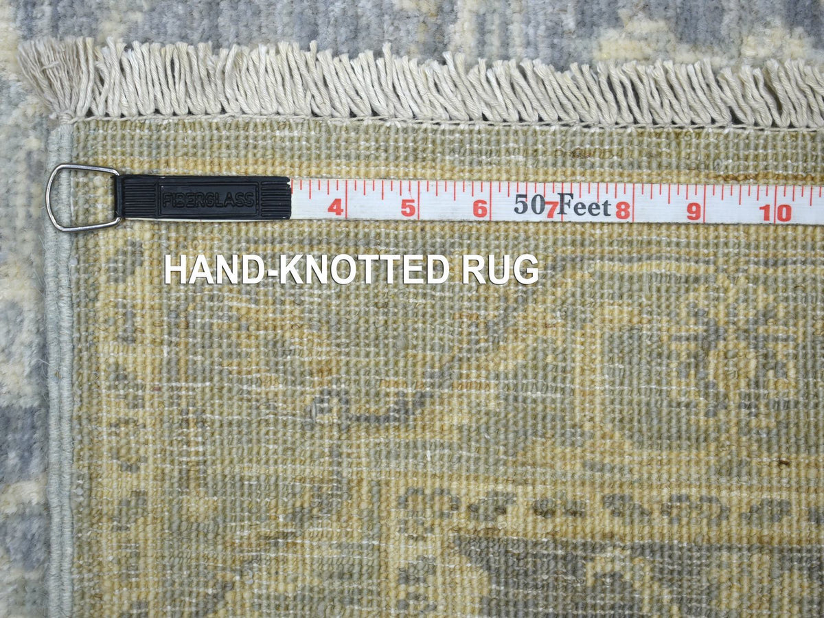 Peshawar Oushak hand-knotted wool runner in Gray, 2'9" x 11'5" — SKU O072202 (view 6)