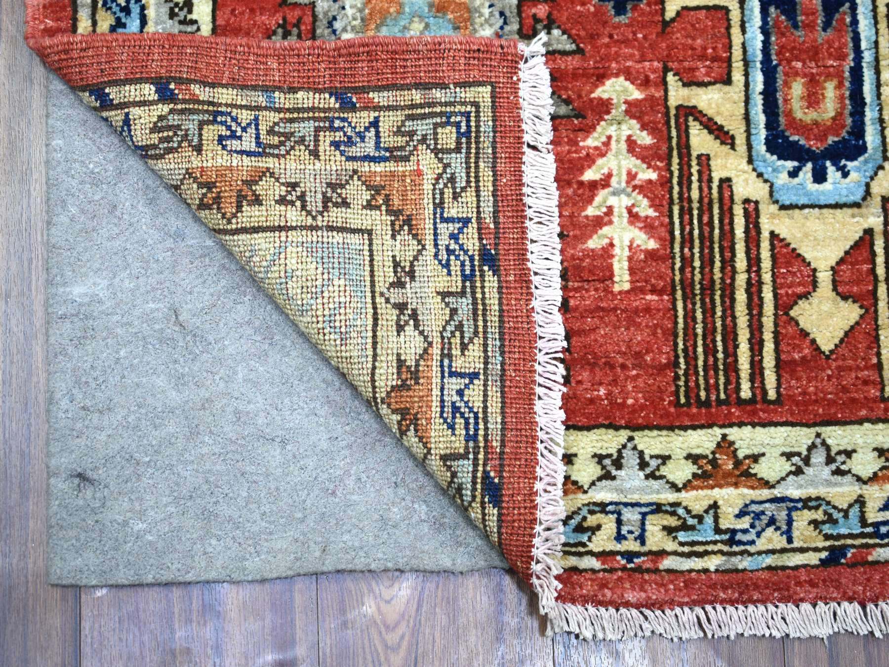 Ersari Tribal & Geometric hand-knotted wool runner in Red & Yellow, 2'8" x 9'8" — SKU O072259 (view 2)