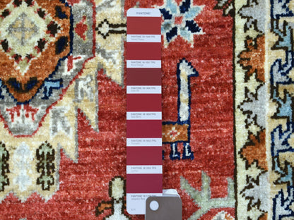 Ersari Tribal & Geometric hand-knotted wool runner in Red & Yellow, 2'8" x 9'8" — SKU O072259 (view 3)