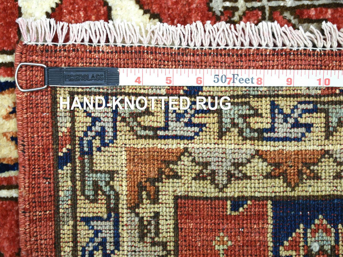 Ersari Tribal & Geometric hand-knotted wool runner in Red & Yellow, 2'8" x 9'8" — SKU O072259 (view 6)
