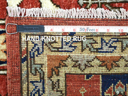 Ersari Tribal & Geometric hand-knotted wool runner in Red & Yellow, 2'8" x 9'8" — SKU O072259 (view 6)