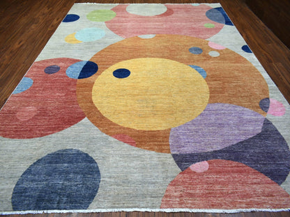 Modern / Contemporary hand-knotted wool rug in Multicolored, 9'1" x 12', SKU O072262 (view 2)