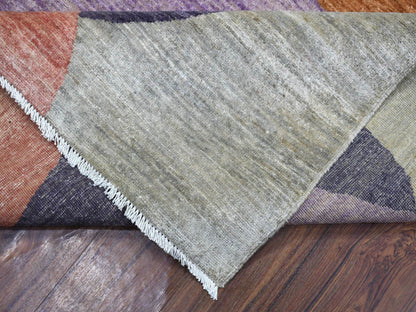 Modern / Contemporary hand-knotted wool rug in Multicolored, 9'1" x 12', SKU O072262 (view 6)
