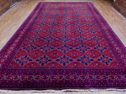 Red 9'10" x 16'0" Tribal Hand knotted Wool Rug - Sku: O072327