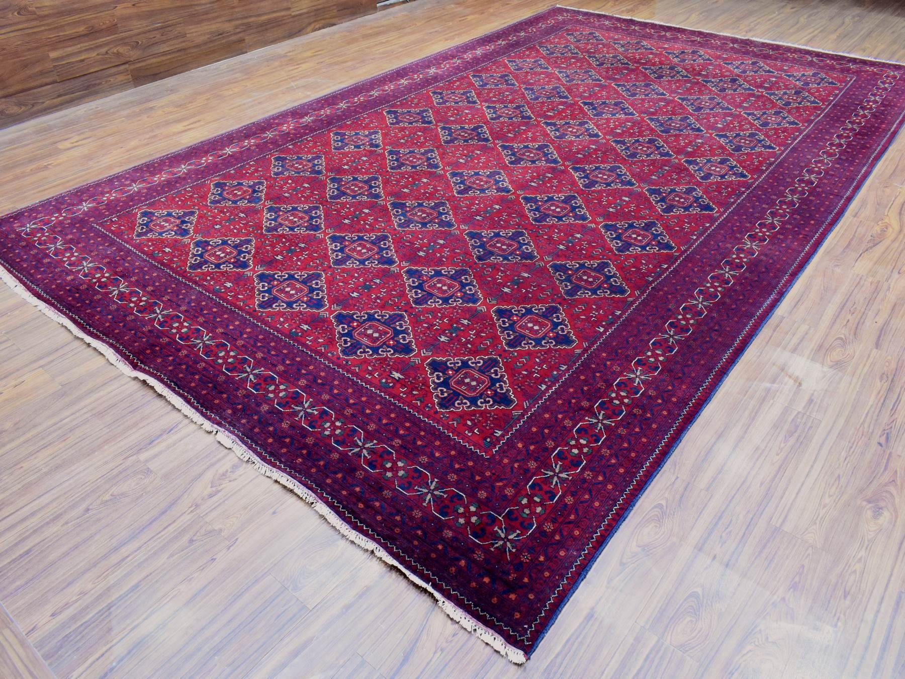 Tribal Tribal & Geometric hand-knotted wool rug in Red, 9'10" x 16' — SKU O072327 (view 3)