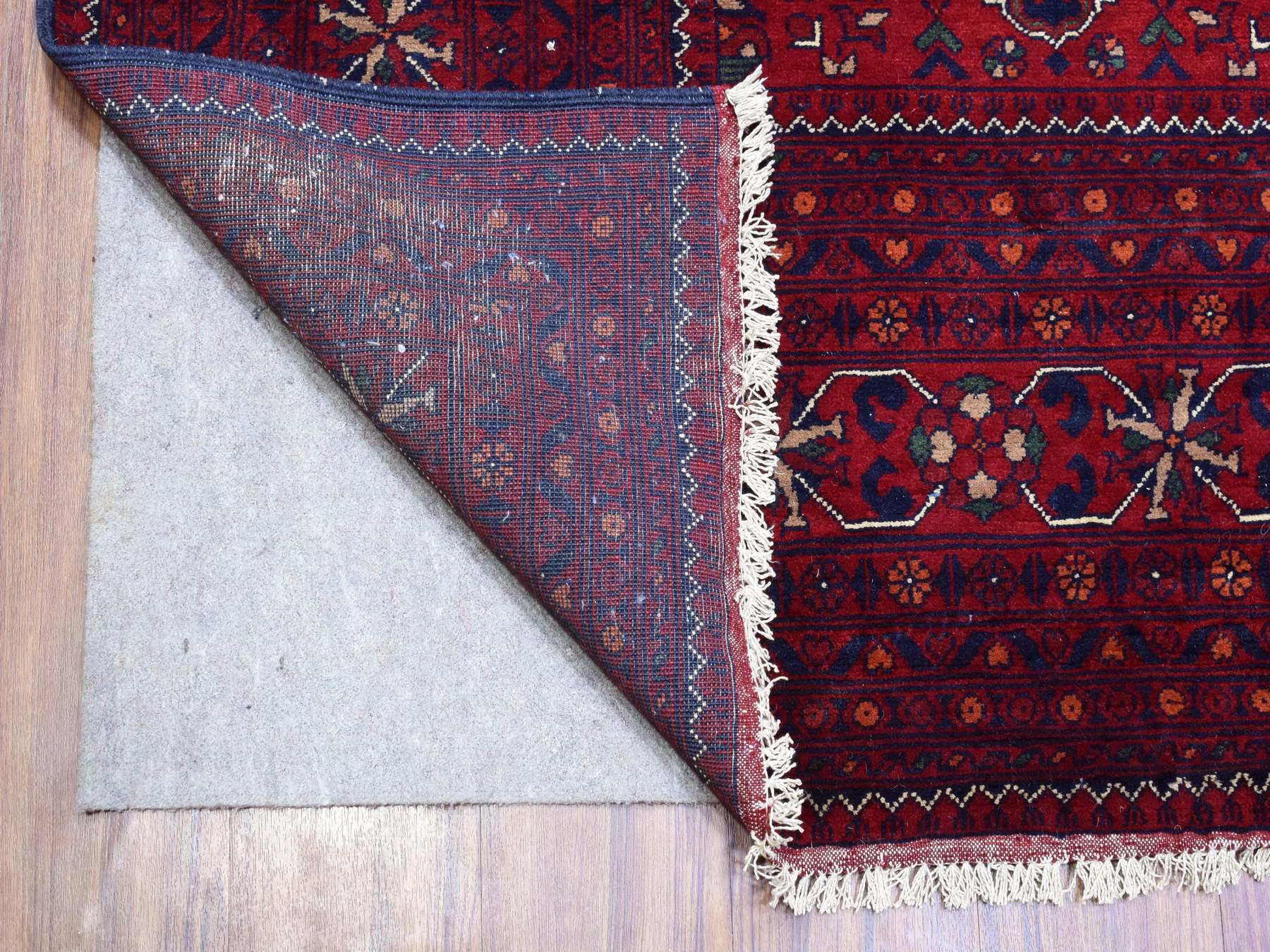Tribal Tribal & Geometric hand-knotted wool rug in Red, 9'10" x 16' — SKU O072327 (view 4)