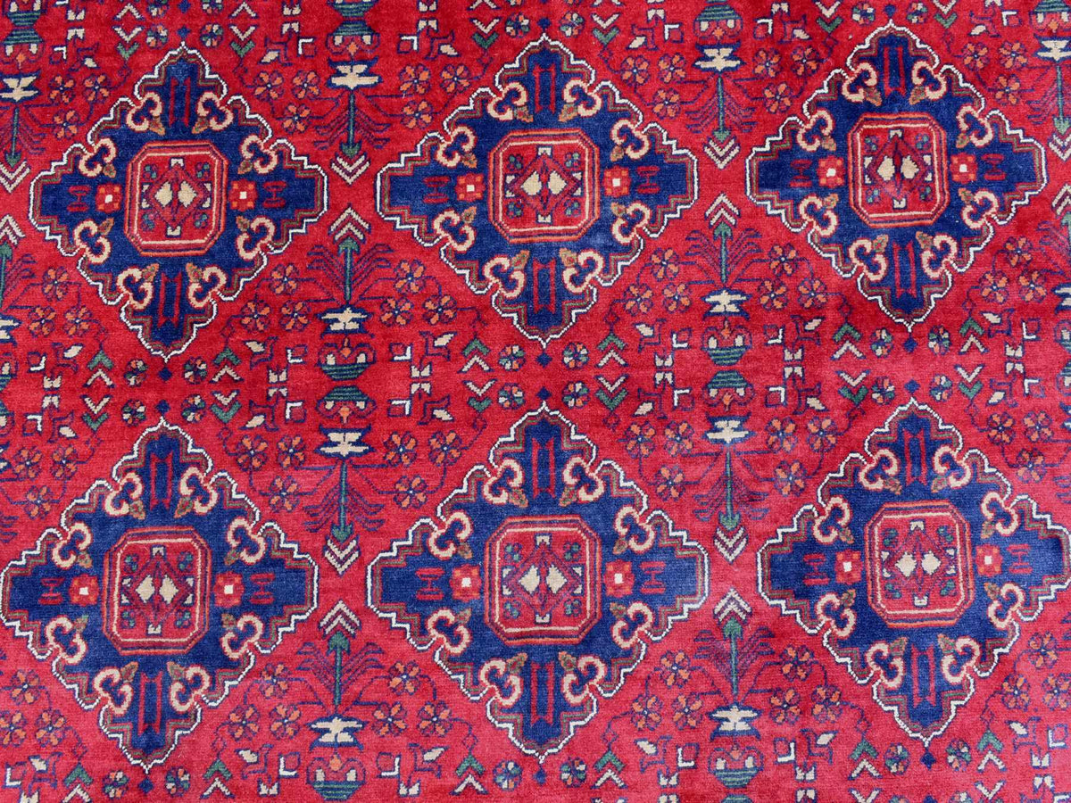 Tribal Tribal & Geometric hand-knotted wool rug in Red, 9'10" x 16' — SKU O072327 (view 8)