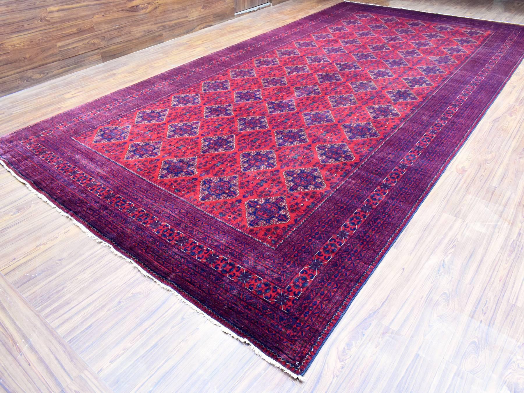 Tribal Tribal & Geometric hand-knotted wool rug in Red, 10' x 19'2" — SKU O072328 (view 3)