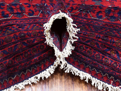 Tribal Tribal & Geometric hand-knotted wool rug in Red, 10' x 19'2" — SKU O072328 (view 5)