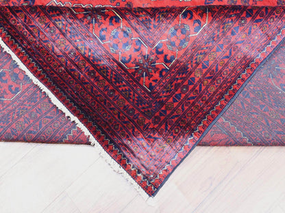 Tribal Tribal & Geometric hand-knotted wool rug in Red, 10' x 19'2" — SKU O072328 (view 6)