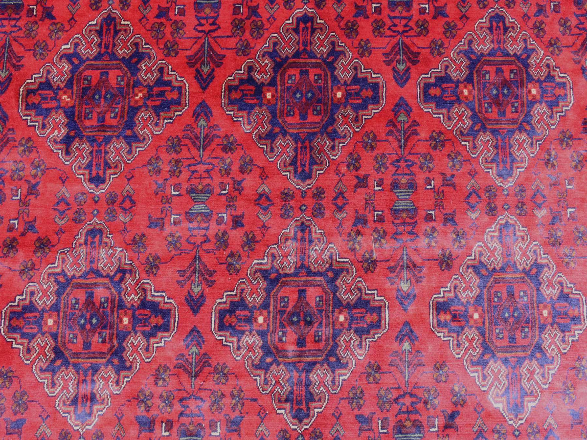 Tribal Tribal & Geometric hand-knotted wool rug in Red, 10' x 19'2" — SKU O072328 (view 8)