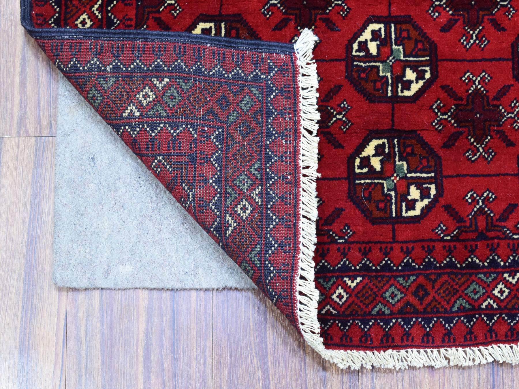 Tribal & Geometric hand-knotted wool rug in Red, 2'7" x 3'10" — SKU O072337 (view 2)