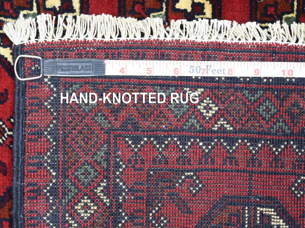 Tribal & Geometric hand-knotted wool rug in Red, 2'7" x 3'10" — SKU O072337 (view 6)