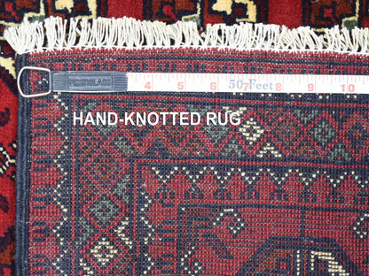 Tribal & Geometric hand-knotted wool rug in Red, 2'7" x 3'10" — SKU O072337 (view 6)