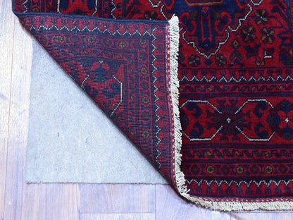 Red 2'8" x 12'10" Tribal Hand knotted Wool Rug - Sku: O072341