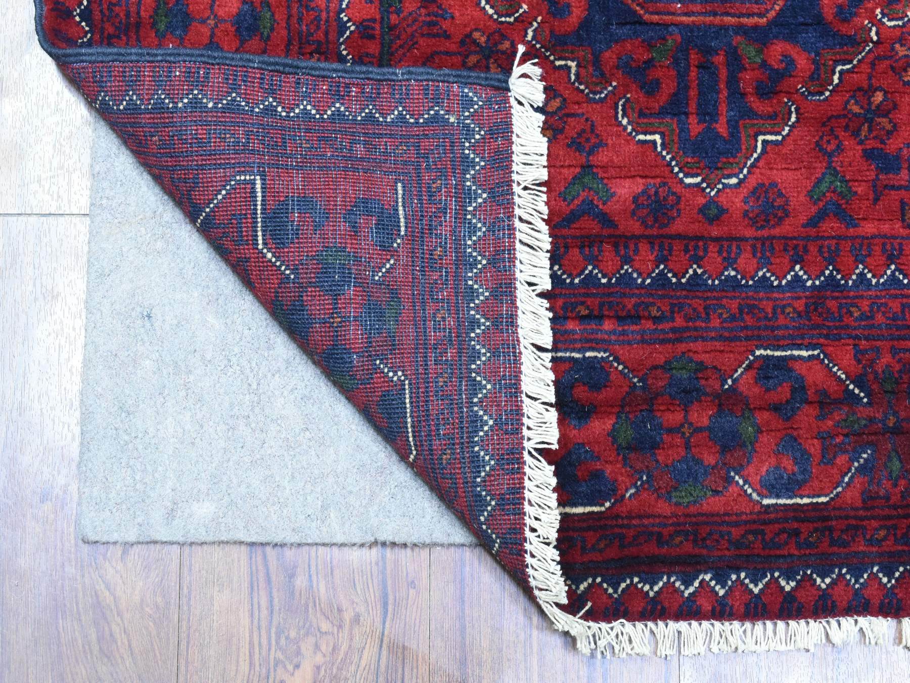 Tribal Tribal & Geometric hand-knotted wool runner in Red, 2'10" x 13' — SKU O072346 (view 2)