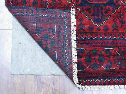 Red 2'10" x 13'0" Tribal Hand knotted Wool Rug - Sku: O072346
