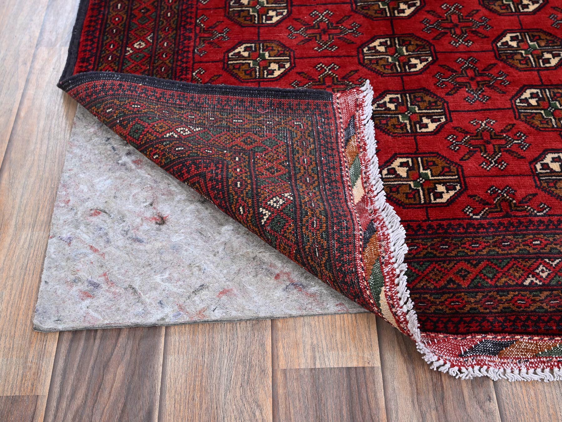 Tribal & Geometric hand-knotted wool rug in Red, 2'8" x 3'9" — SKU O0723 (view 3)