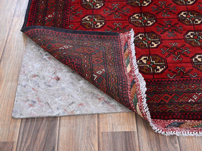 Tribal & Geometric hand-knotted wool rug in Red, 2'8" x 3'9" — SKU O0723 (view 3)