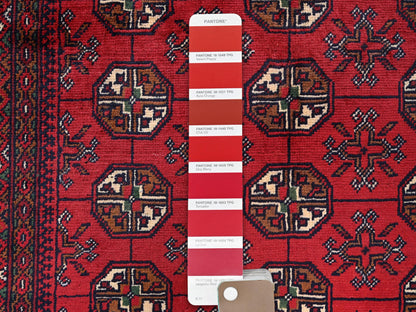 Tribal & Geometric hand-knotted wool rug in Red, 2'8" x 3'9" — SKU O0723 (view 4)