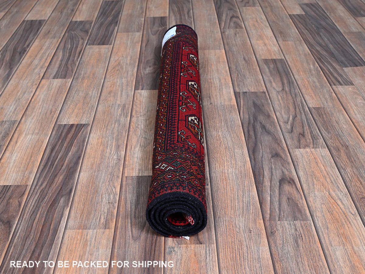 Tribal & Geometric hand-knotted wool rug in Red, 2'8" x 3'9" — SKU O0723 (view 5)