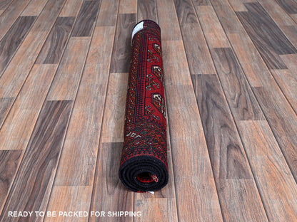 Tribal & Geometric hand-knotted wool rug in Red, 2'8" x 3'9" — SKU O0723 (view 5)