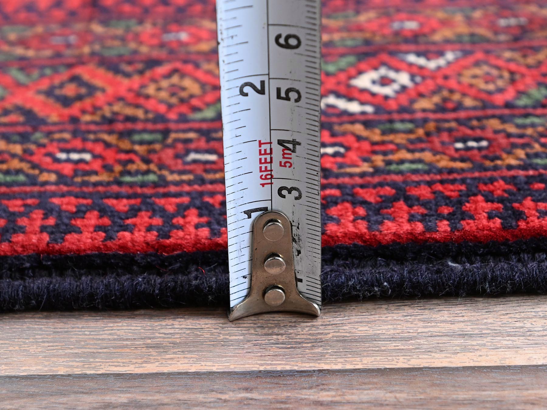 Tribal & Geometric hand-knotted wool rug in Red, 2'8" x 3'9" — SKU O0723 (view 6)