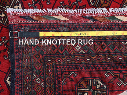 Tribal & Geometric hand-knotted wool rug in Red, 2'8" x 3'9" — SKU O0723 (view 7)