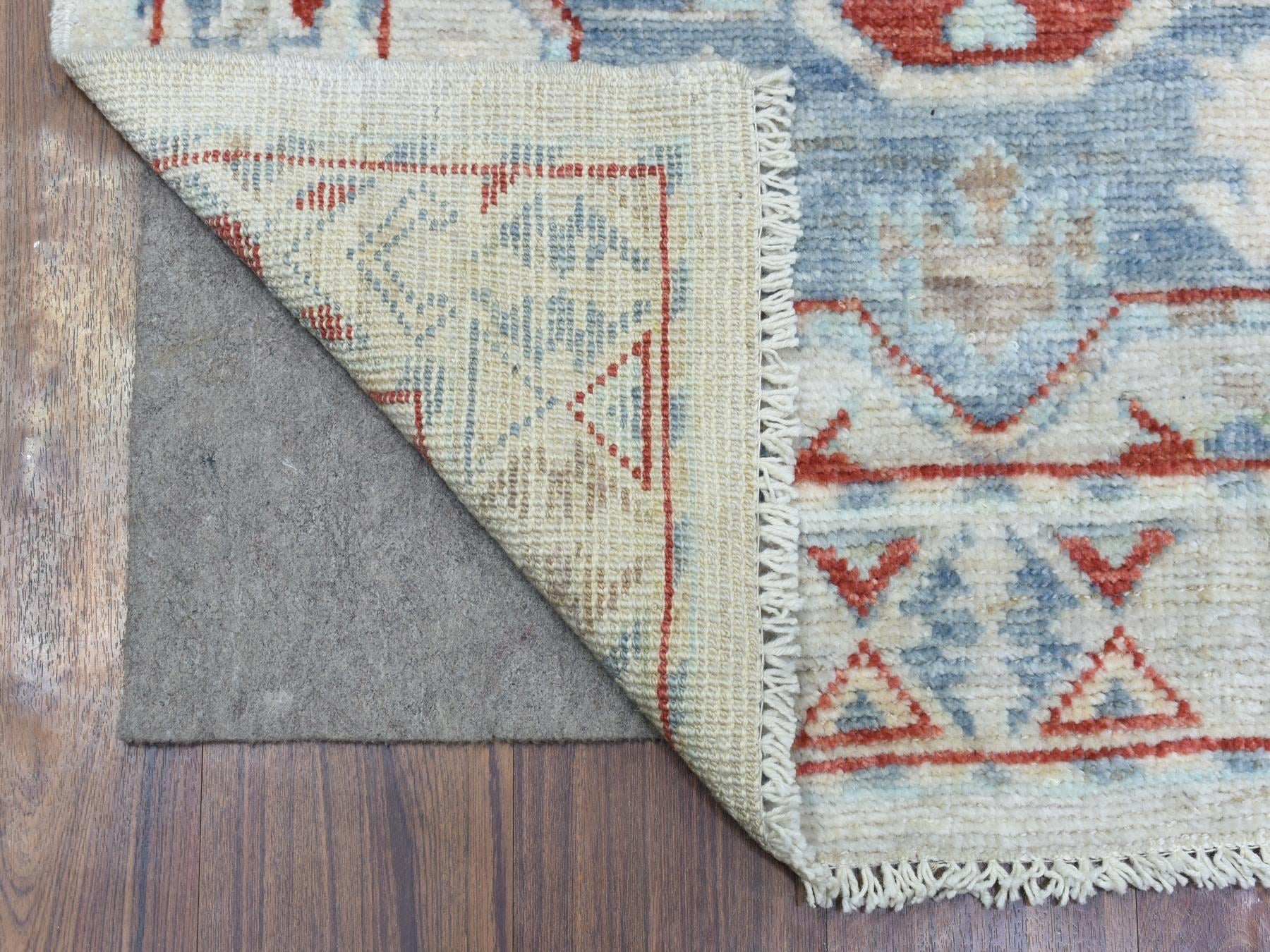 Gray 3'1" x 10'2" Tribal Hand knotted Wool Rug - Sku: O072409