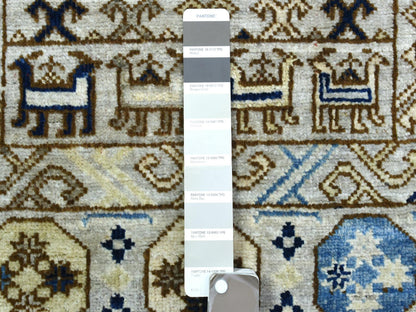 Grey 2'10" x 8'4" Tribal & Geometric Hand knotted Wool Rug - Sku: O072429