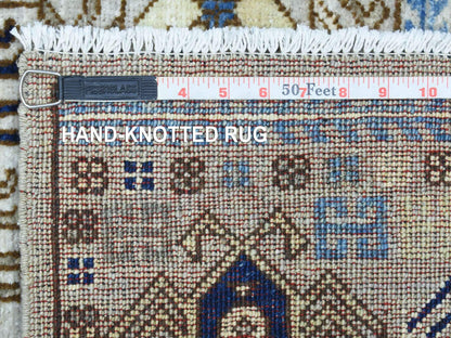 Ersari Tribal & Geometric hand-knotted wool runner in Gray & Light Gray, 2'10" x 8'4" — SKU O072429 (view 6)