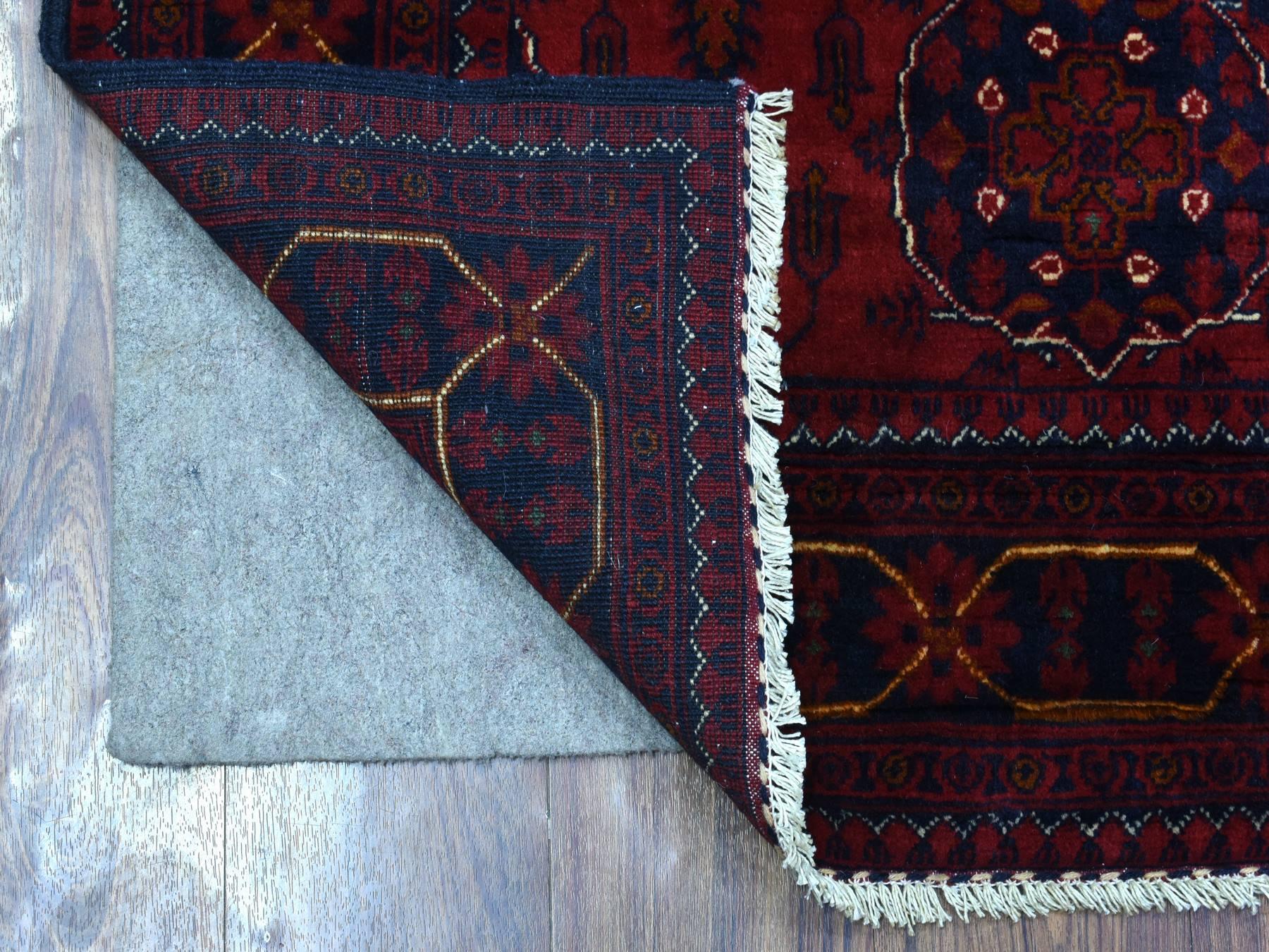 Tribal & Geometric hand-knotted wool rug in Red, 3'4" x 4'9" — SKU O072481 (view 2)