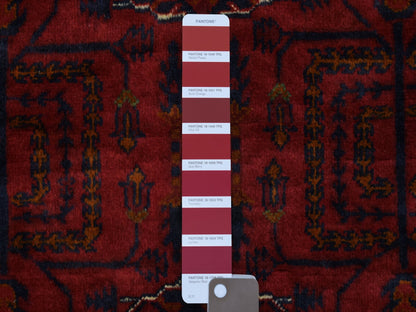 Tribal & Geometric hand-knotted wool rug in Red, 3'4" x 4'9" — SKU O072481 (view 3)